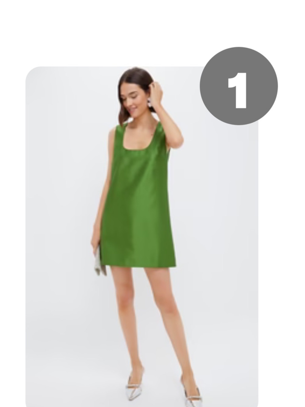 Sleek Green Satin Mini Dress
